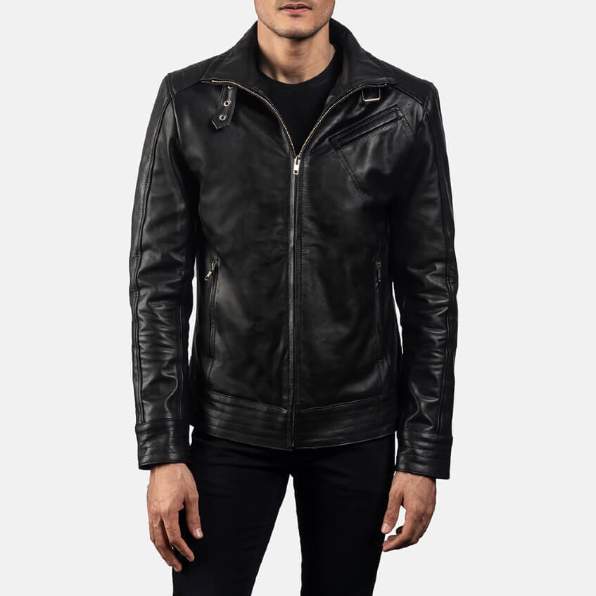 Mens Legacy Black Leather Biker 1