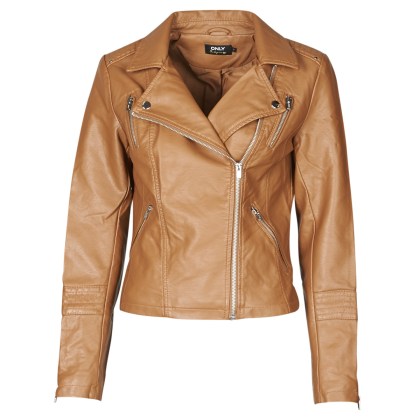 Δερμάτινο Γυναικείο Biker Jacket, κοντό σε στενή γραμμή. Υψηλής ποιότητας δερμάτινο, ιδανικό και για τους χειμερινούς μήνες. Το leather jacket κλείνει ψηλά στο λαιμό με ασημί φερμουάρ.